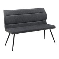 Sedací lavice Eva tmavěšedá - černá/tmavě šedá, Moderní, kov/dřevo (139/92,5/60,5cm) - Bessagi Home