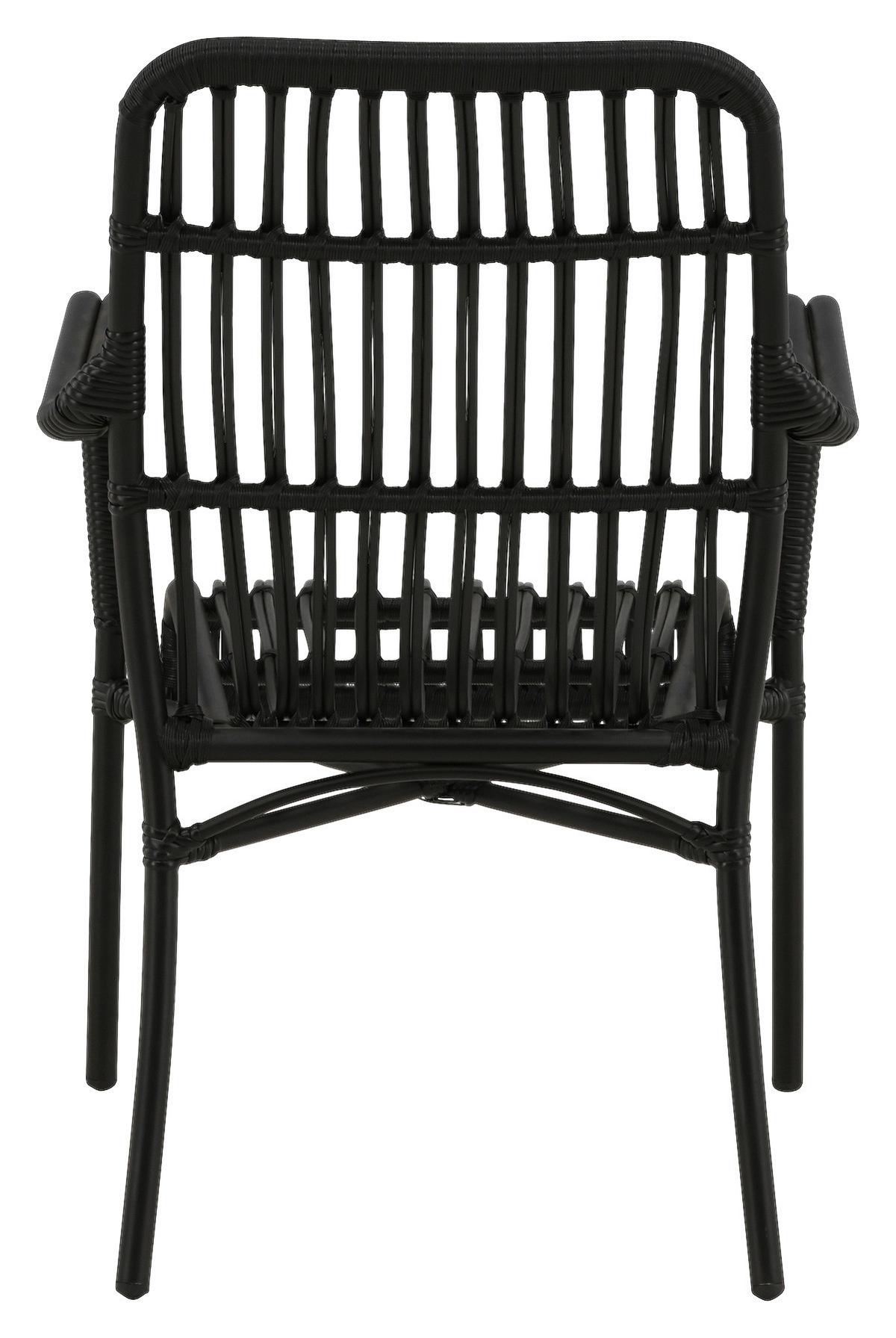 Loungesessel Rizal - Schwarz, KONVENTIONELL, Kunststoff/Metall (57/90/64cm) - Gardenson