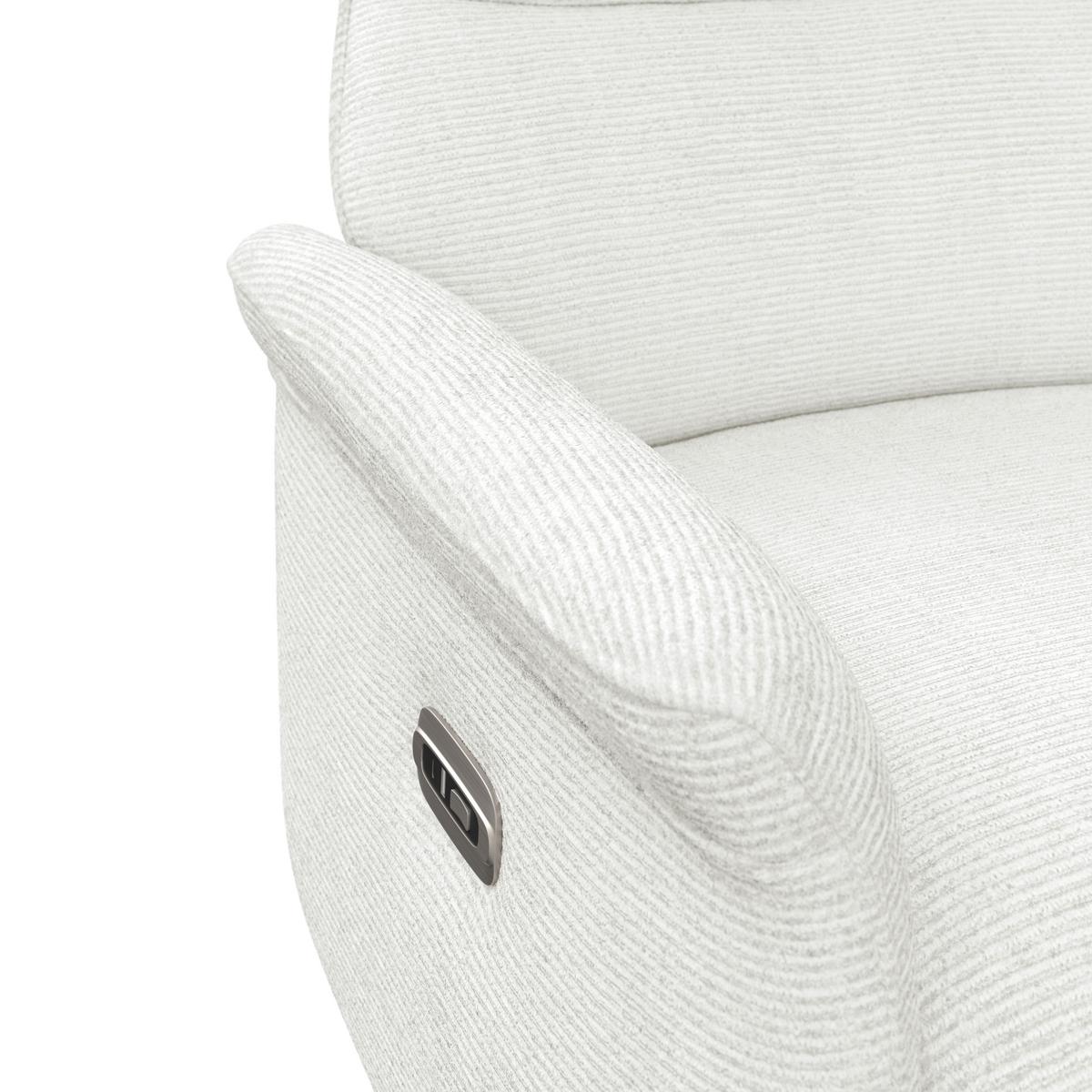 Relaxsessel Manila Chenille silber, B: 73 cm - Silberfarben/Schwarz, MODERN, Textil/Metall (73/113/89cm)
