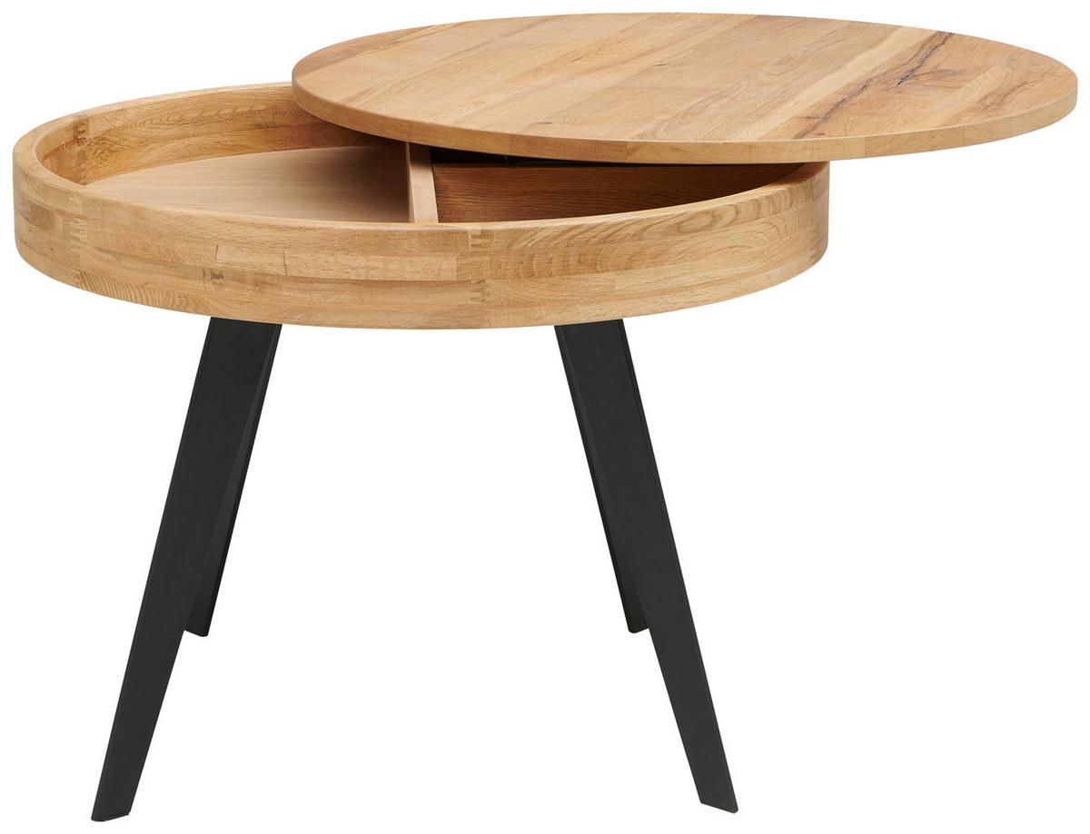 KONFERENČNÍ STOLEK DALLAS - černá/přírodní barvy, Moderní, kov/dřevo (70/56cm)