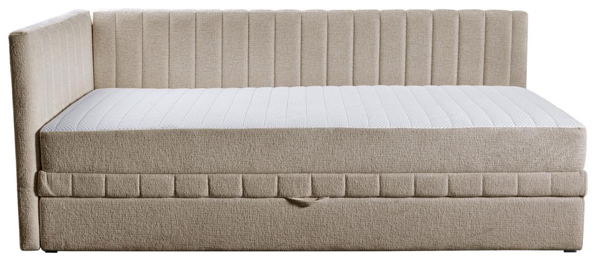 Schlafsofa Roma, Hellbraun B: 212 Cm - Hellbraun/Creme, Design, Holz/Holzwerkstoff (212/83/99cm) - MID.YOU