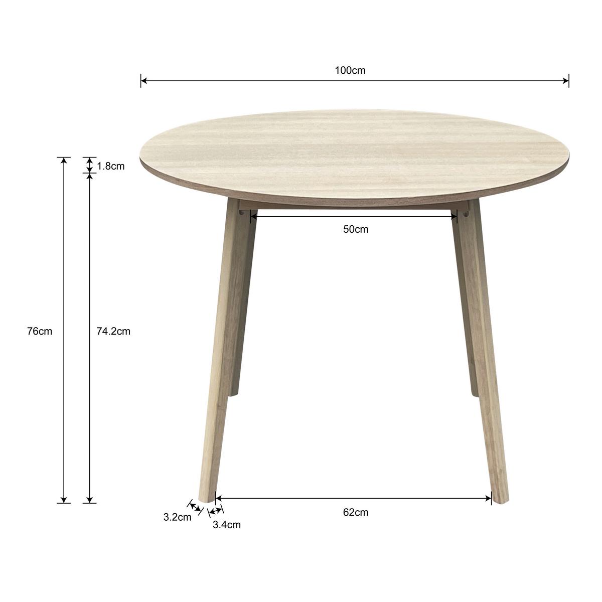 JEDÁLENSKÝ STÔL BJÖRN - prírodná farba, Modern, drevo/kompozitné drevo (100/76/100cm) - Mömax
