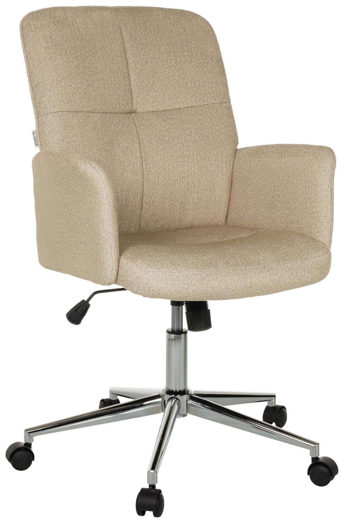 Drehstuhl Solao Beige B: 63 Cm - Beige/Silberfarben, MODERN, Kunststoff/Textil (63/98 - 108/67cm) - MID.YOU