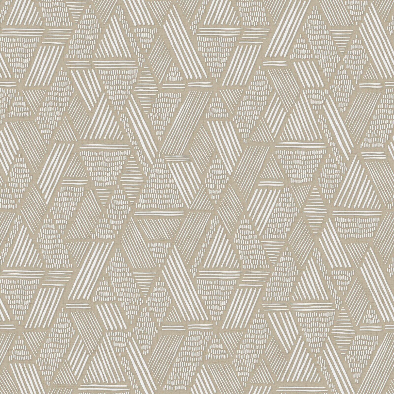 VLIESTAPETE ETHNIC STITCH - Grau, Basics, Papier/Kunststoff (52/1005cm)