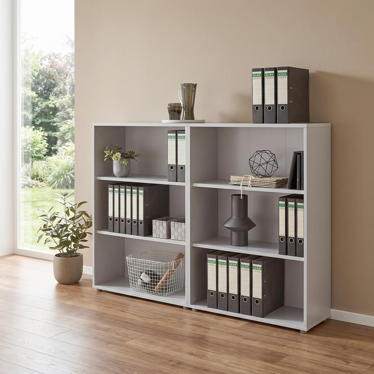 Aktenregal Office Edition Grau B: 168,8cm - Silberfarben/Grau, MODERN, Holzwerkstoff (168,8/113,6/33cm) - MID.YOU