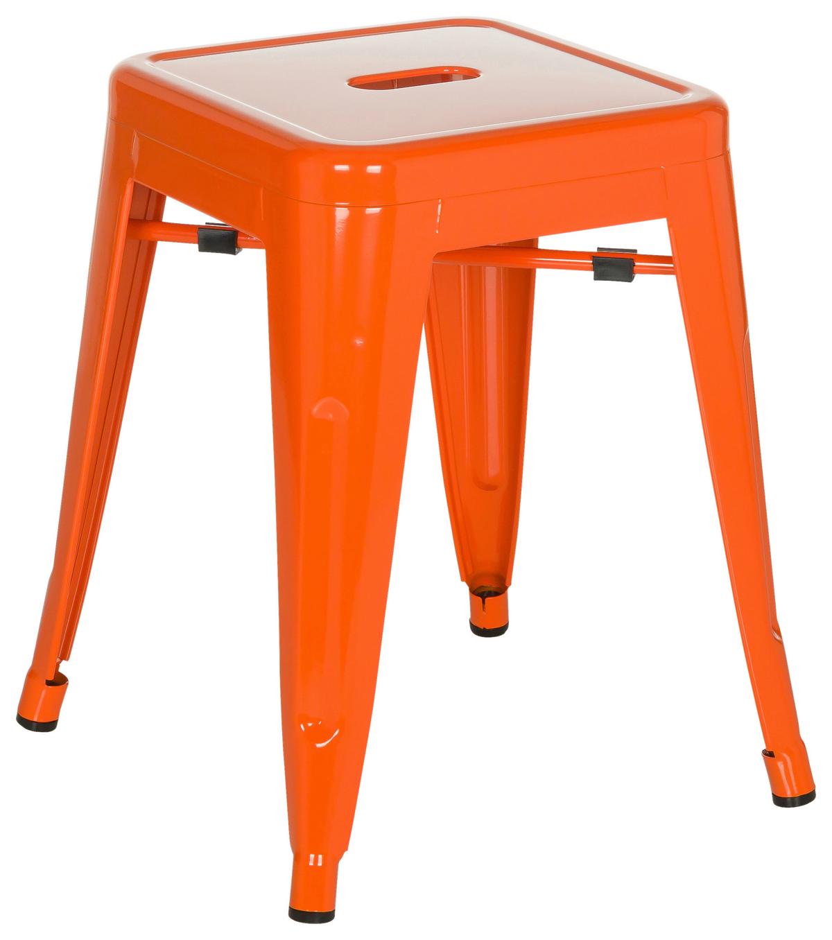 Hocker Vantaggio Stahl Orange H: 46 Cm Stapelbar - Orange, Basics, Metall (39/46/39cm) - MID.YOU