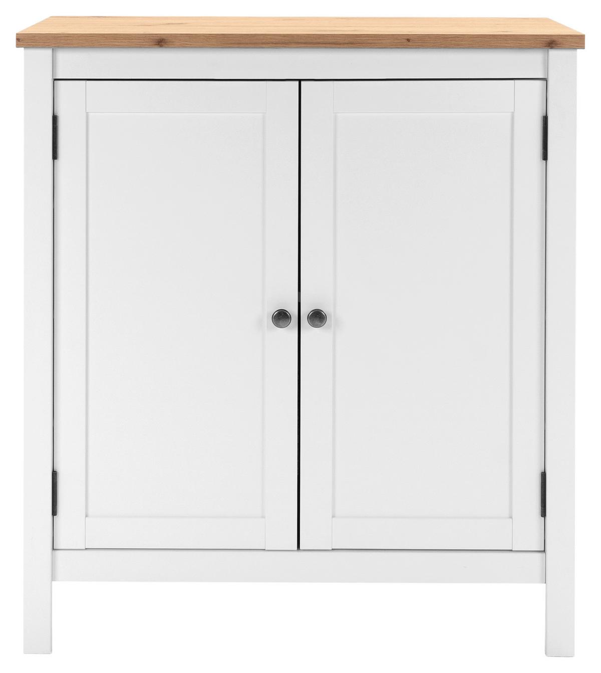 Kommode B 80 cm Bergen 1, Weiß/Eiche Dekor - Eichefarben, KONVENTIONELL, Holzwerkstoff (80/90/40cm) - MID.YOU