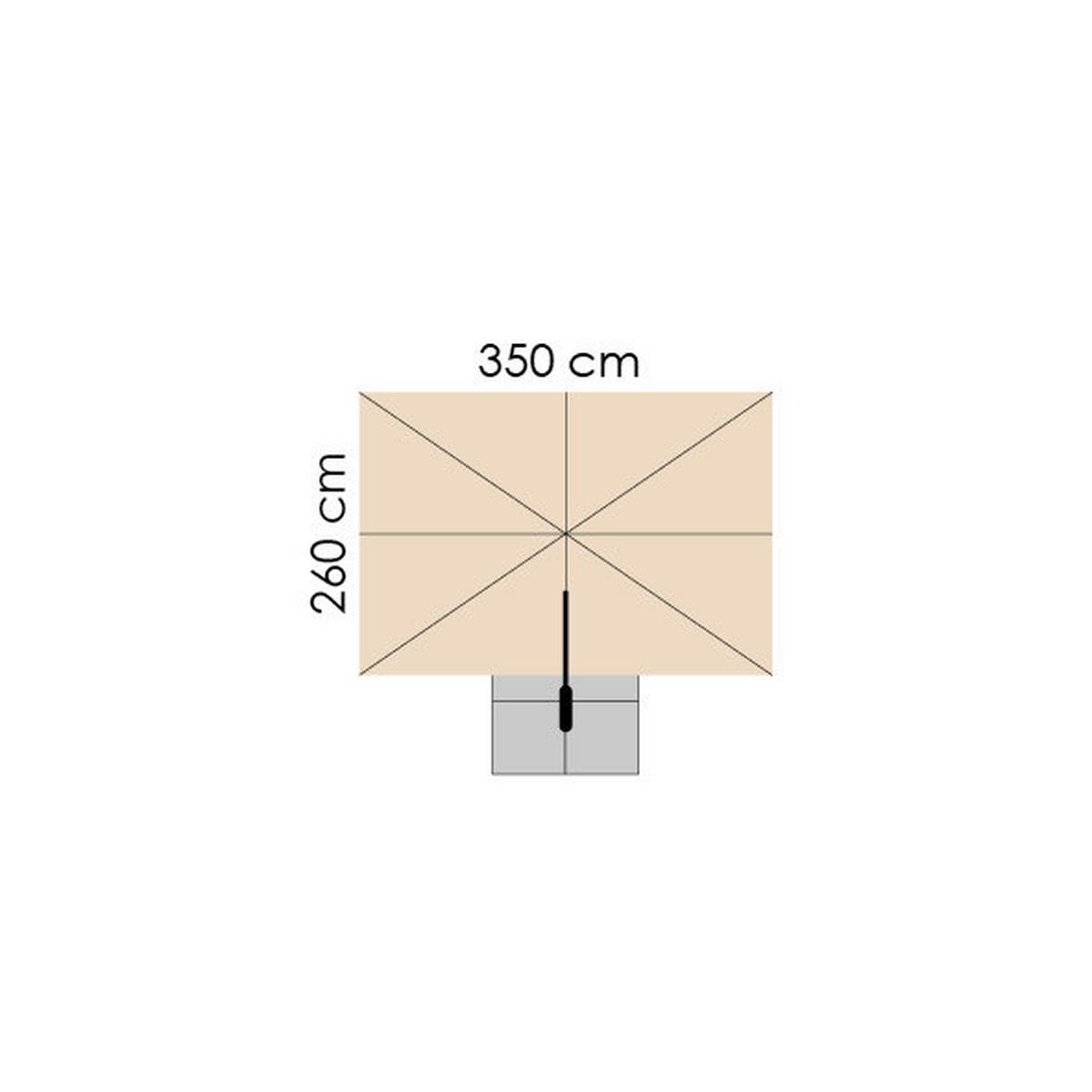 Ampelschirm Rhodos Twist Bxhxt: 322x276x260-350 Cm Naturfarben - Anthrazit/Naturfarben, Basics, Textil/Metall (322/276/350x260cm) - Schneider