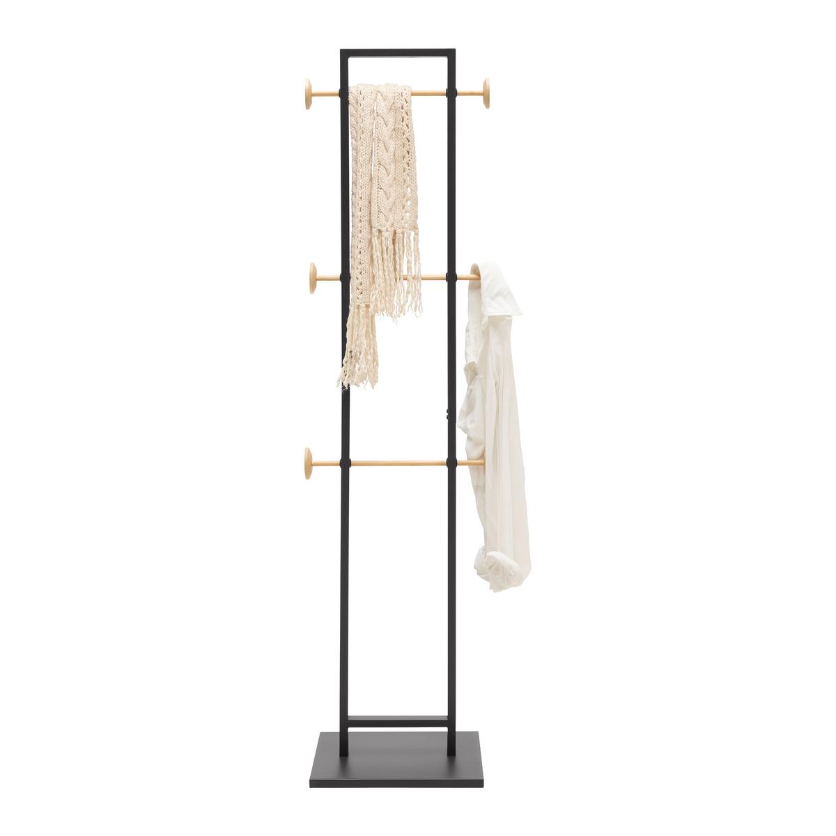 VEŠIAK NA ODEVY KAYA -SB- - prírodná farba/antracitová, Modern, kov/kompozitné drevo (40/177/40cm) - Mömax