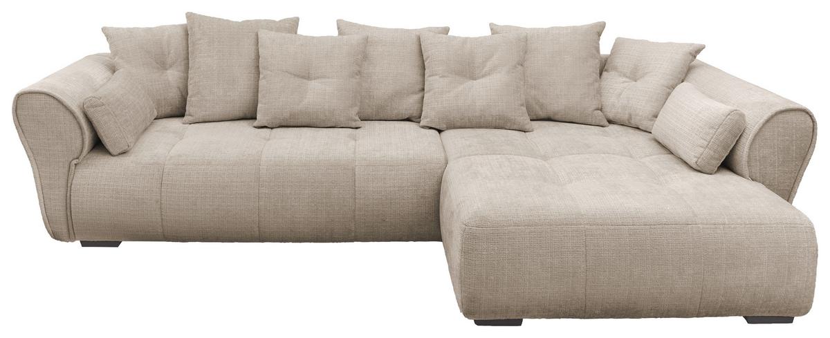 Ecksofa Riska Taupe S: 330x197 Cm - Taupe/Schwarz, KONVENTIONELL, Textil (330/197cm) - MID.YOU