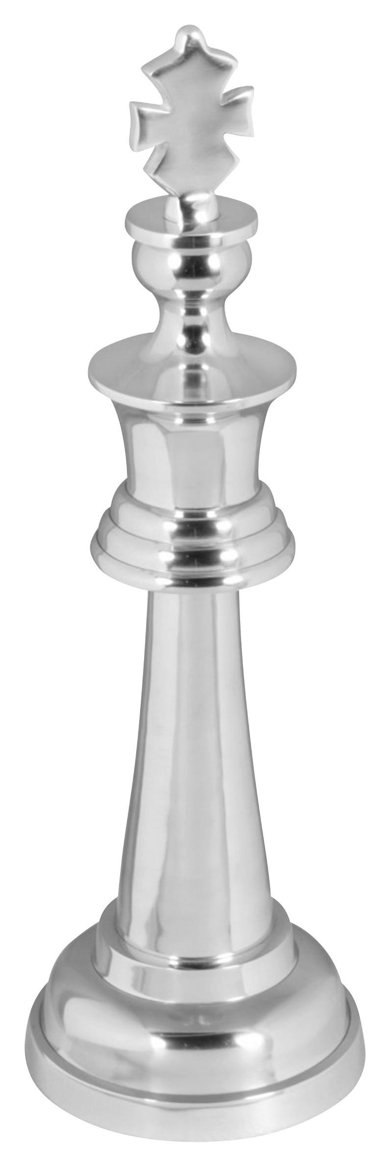 Skulptur Wohnling Silberfarben B: 22 cm - Silberfarben, MODERN, Metall (22/70/22cm) - MID.YOU