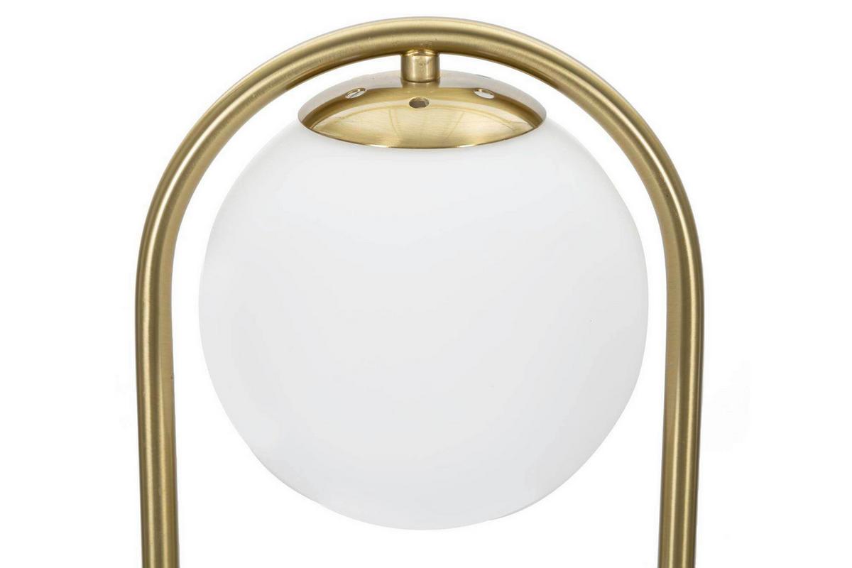 Tischleuchte Glamy Arc A Weiß, Goldfarben B: 18 cm - Goldfarben/Weiß, Basics, Glas/Metall (18/40/18cm)