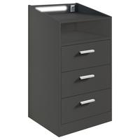 Nachkästchen Graphitfarben H: 84 Cm Lumo - Graphitfarben, MODERN, Holzwerkstoff (46/84/42cm) - MID.YOU