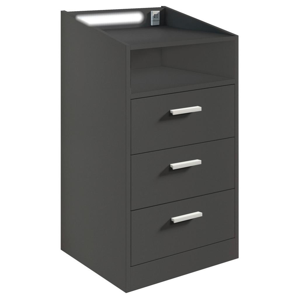Nachkästchen Graphitfarben H: 84 Cm Lumo