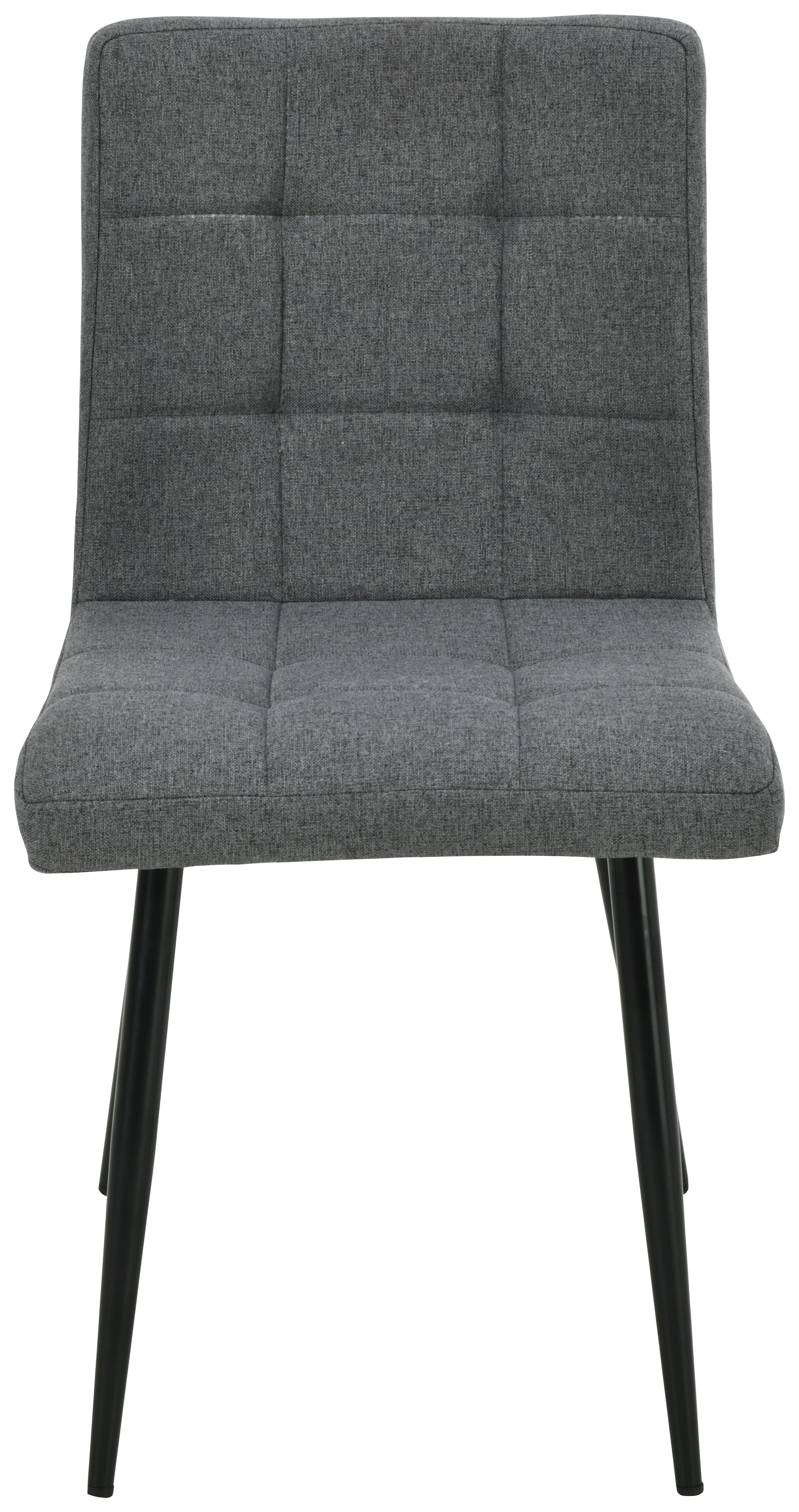 Polsterstuhl Matteo Dunkelgrau Leinenoptik - Schwarz/Grau, MODERN, Holz/Textil (43/83/55cm) - Ondega
