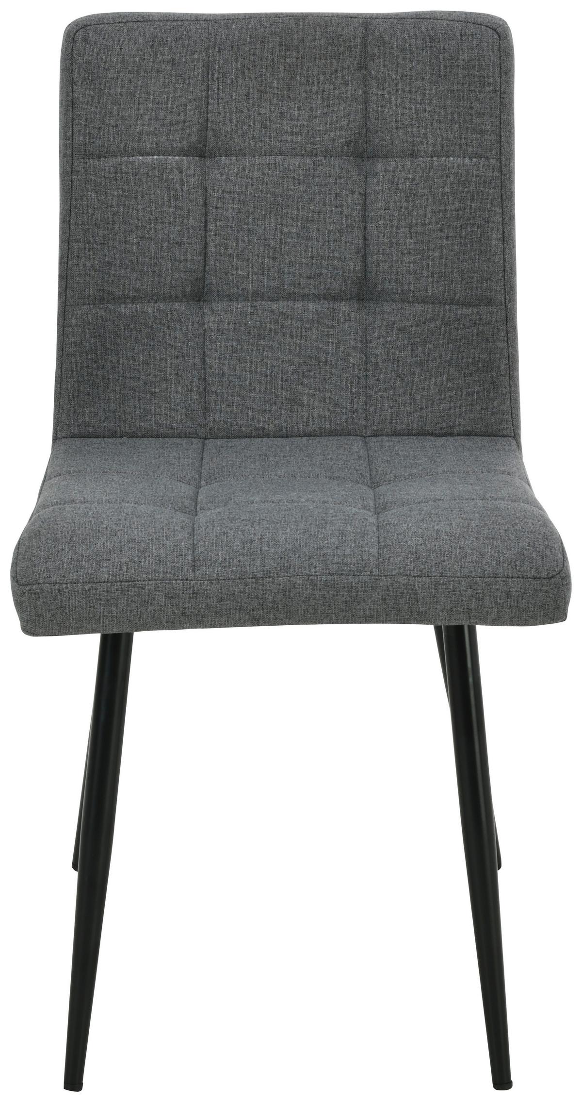 Polsterstuhl Matteo Dunkelgrau Leinenoptik - Schwarz/Grau, MODERN, Holz/Textil (43/83/55cm) - Ondega