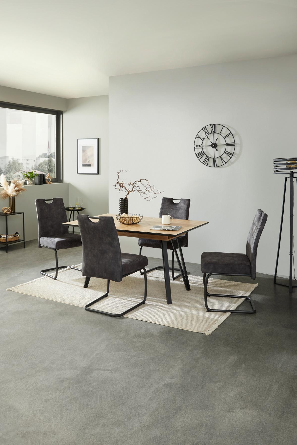 Ausziehtisch Vicky 140 Az Giga-S - Schwarz, KONVENTIONELL, Holzwerkstoff/Metall (140/75/90cm)