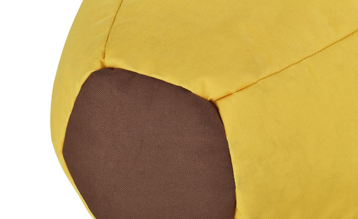 Sedací vak Banane - hnědá/žlutá, Basics, textil (60/130/66cm) - Ondega