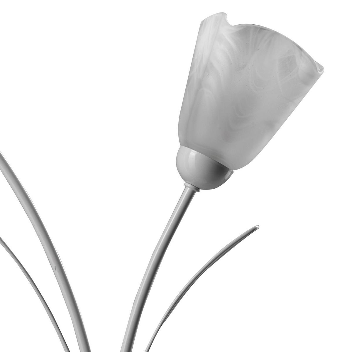 Nachttischleuchte 4802/Lg - Weiß, KONVENTIONELL, Glas/Metall (42/60cm)