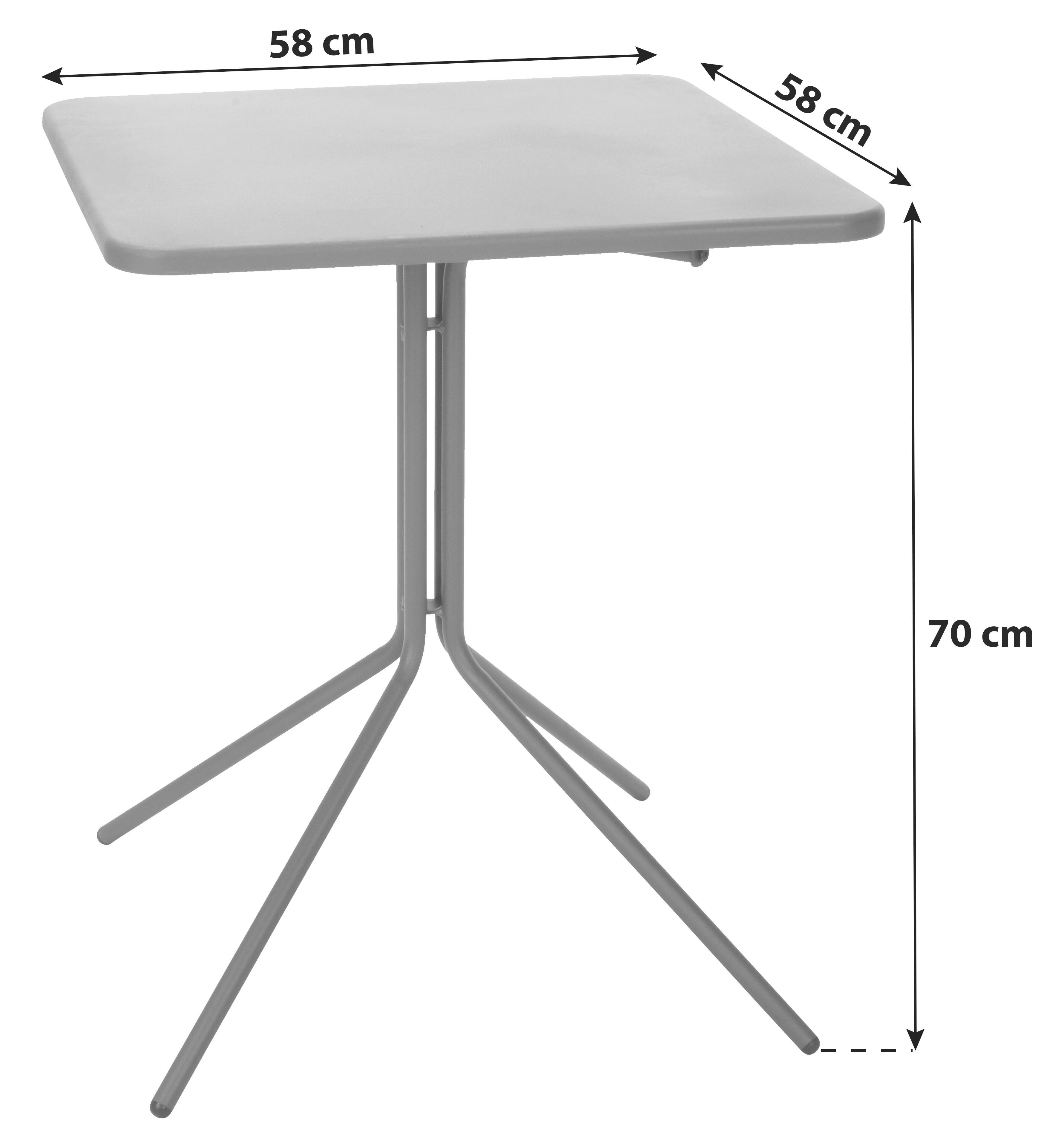 Gartentisch Klappbar Metall L 58 cm - Grün, Basics, Metall (58/58/70cm)