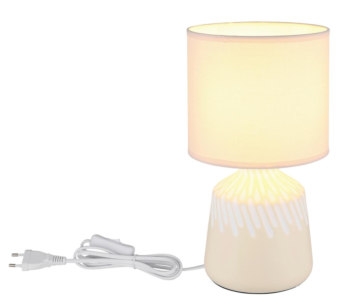TISCHLEUCHTE Exkl. 1xE14 40W - Currygelb/Weiß, Basics, Keramik/Kunststoff (17,5/31,5cm) - Globo