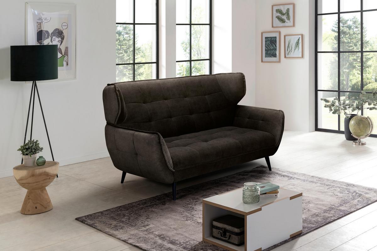 Dvojmiestna pohovka Ariana Ariana, tmavohnedá - tmavohnedá, Modern, textil (191/105/98cm)