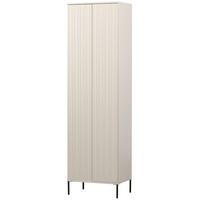 Garderobenschrank Gravure Grau B: 60 cm - Schwarz/Grau, Design, Holz (60/210/42cm) - Livetastic
