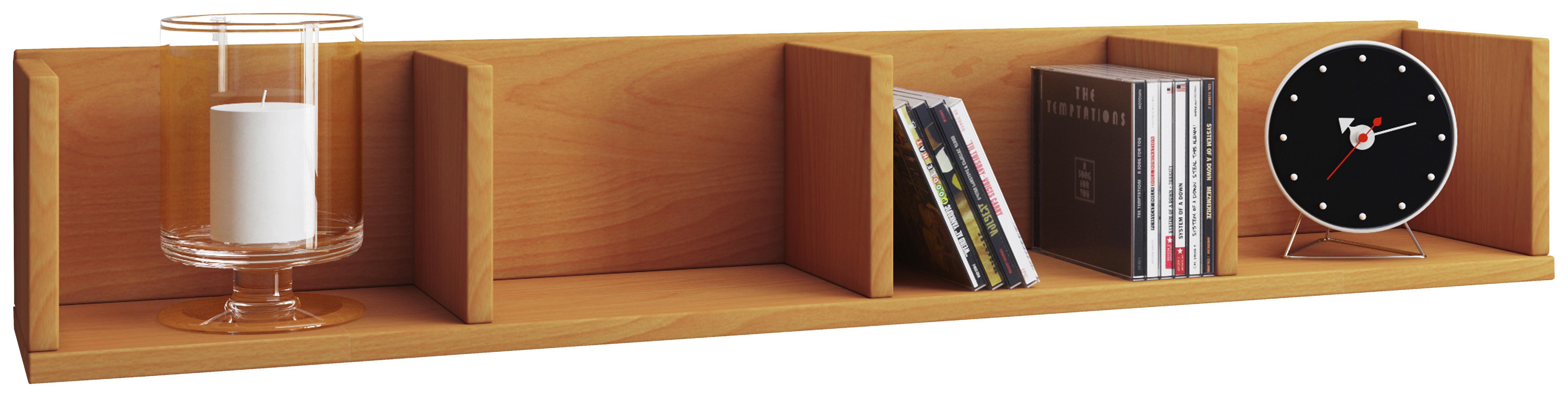 Wandregal in Buchefarbe mit 4 Fächern entdecken Wandboard mit 4 offenen Fächern online kaufen