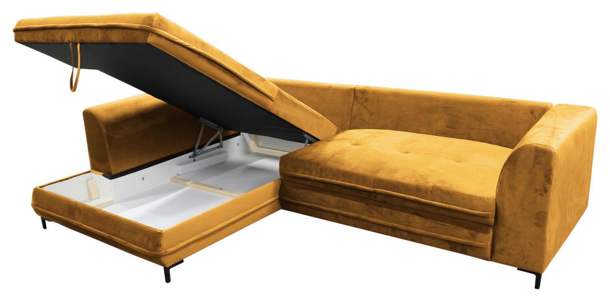 Eckschlafsofa Mit Schlaffunktion Bello Gelb - Gelb/Beige, Design, Textil (187/277cm) - Livetastic