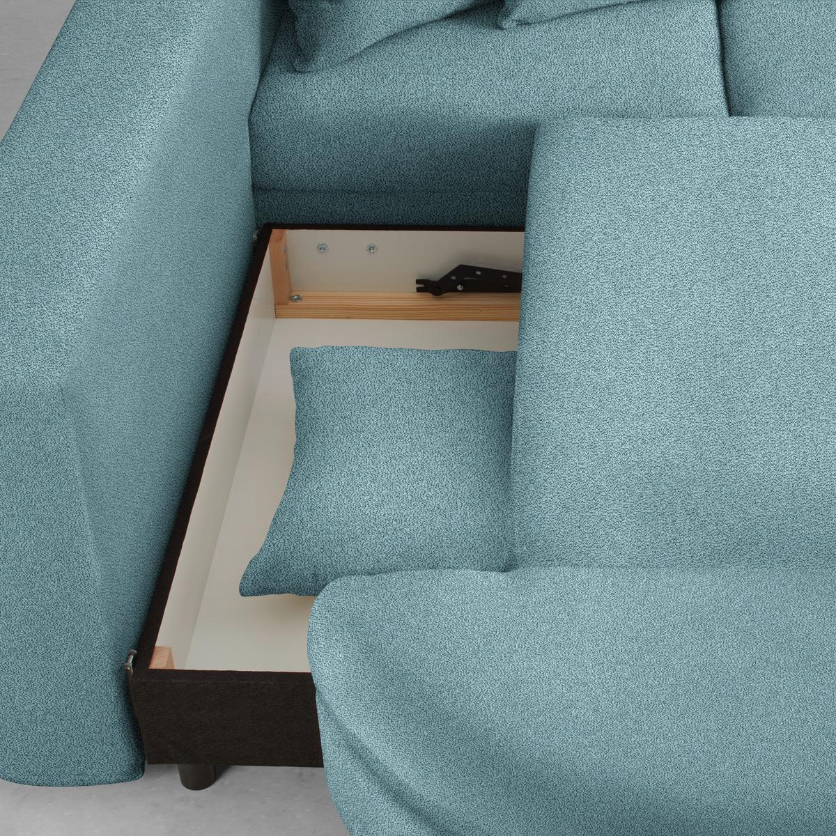 Rohová sedačka AXEL, levá, modrá žinylka - modrá/černá, Moderní, kov/textil (250/291cm) - Mömax