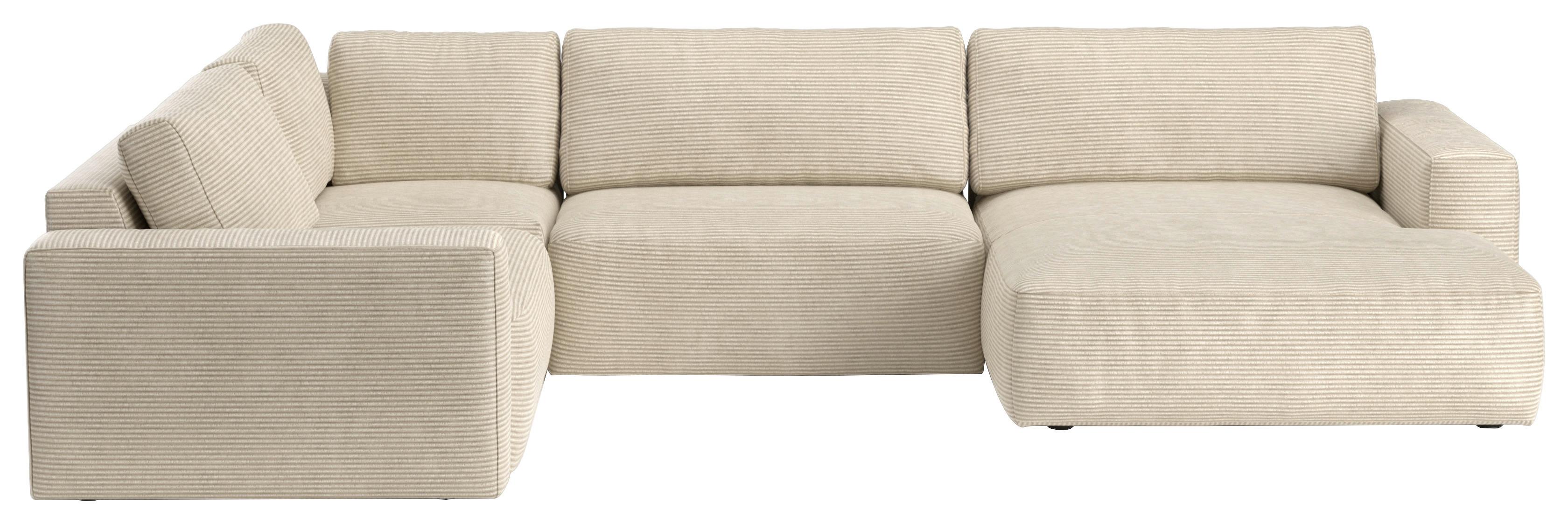 Sedací souprava LASSO, levá, béžový manšestr - černá/béžová, Lifestyle, textil (249/367/175cm)