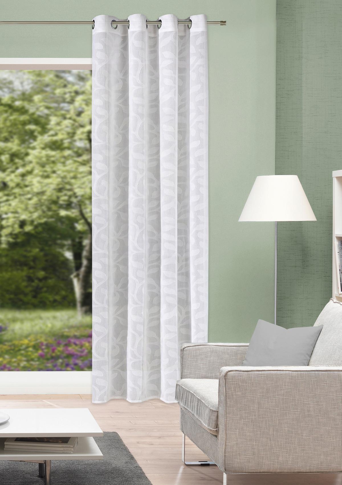 Ösenvorhang Pixel - Weiß, Basics, Textil (140/245cm)