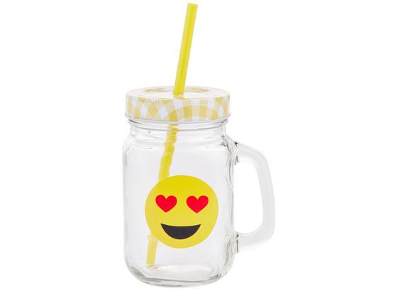 Trinkglas Smiley-serie - Gelb, KONVENTIONELL, Glas/Kunststoff (8/11/14,5cm) Trinkglas Smiley-serie - Gelb, KONVENTIONELL, Glas/Kunststoff (8/11/14,5cm)