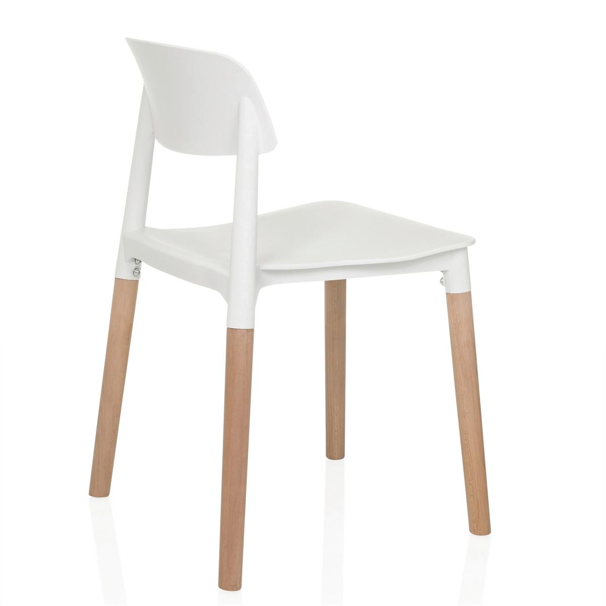 Vierfußstuhl Scandi E Weiß B: 49 Cm - Buchefarben/Weiß, MODERN, Holz/Kunststoff (49/77/49cm) - MID.YOU