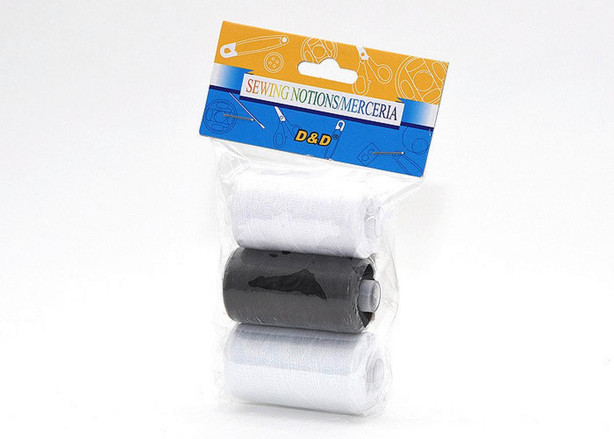 Nähseide Elke 3er-Set Schwarz/Weiß - Schwarz/Weiß, Basics (14/9/3cm)