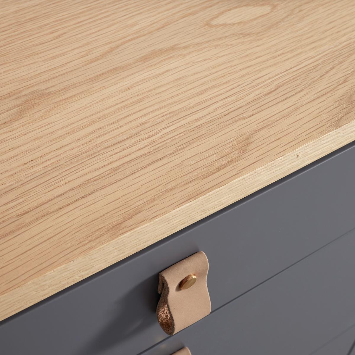 Široká komoda LENA přírodní barvy/šedá - šedá/přírodní barvy, Moderní, dřevo/kompozitní dřevo (120/75/40cm) - Bessagi Home