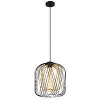 Hängeleuchte Dichti Schwarz Goldfarben D: 35 Cm - Goldfarben/Schwarz, Basics, Kunststoff/Metall (35/150cm) - Globo