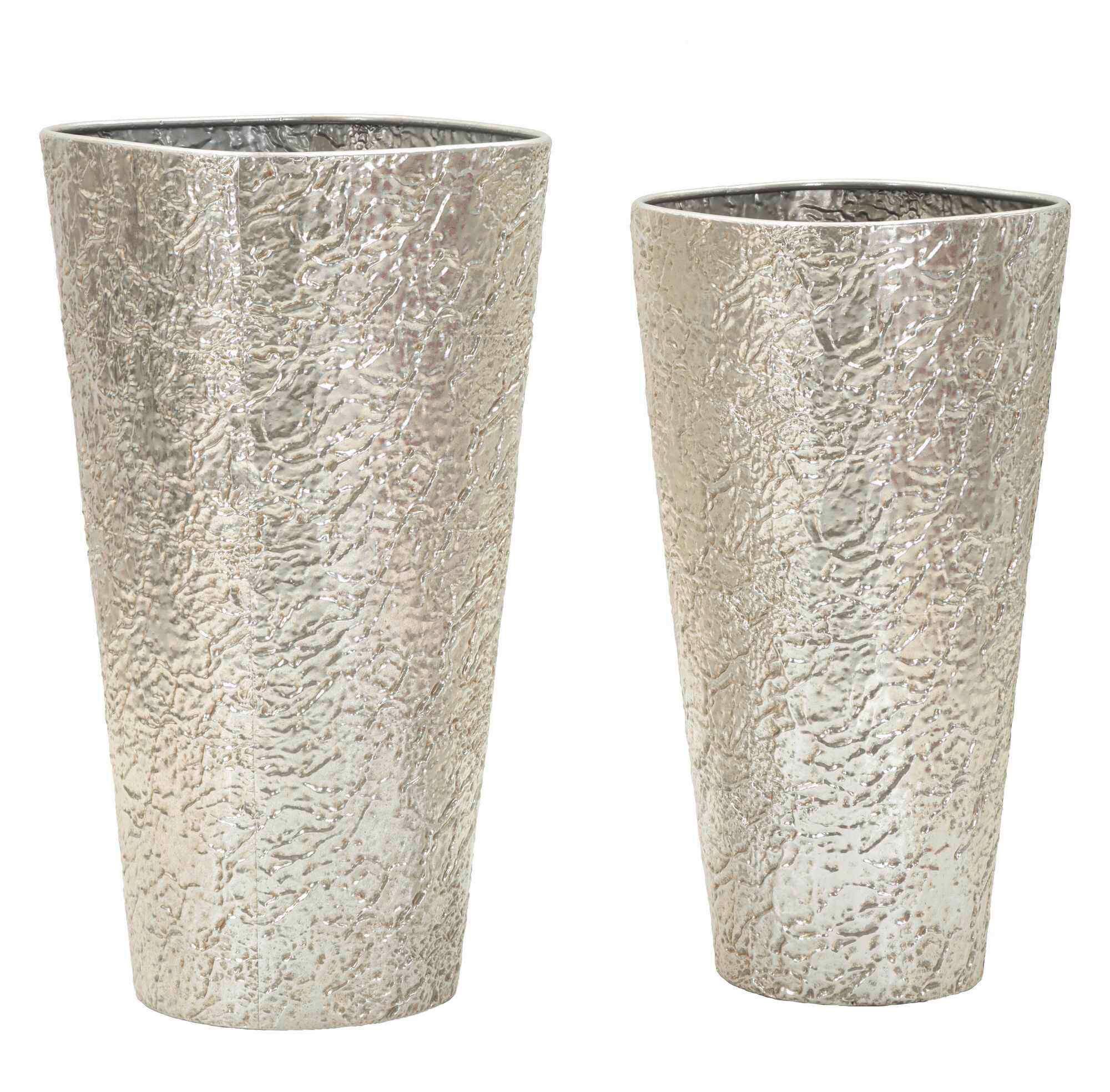 Vase Argelux Set 2 Pcs Silberfarben B: 41 Cm - Silberfarben, Basics, Metall (41/80,5/41 cm)