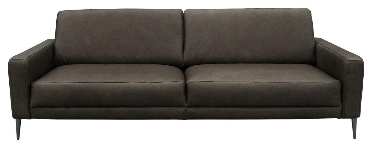 3,5-Sitzer Spring, Fango B: - Fango/Schwarzchrom, Design, Leder (207/85/92cm) - Livetastic