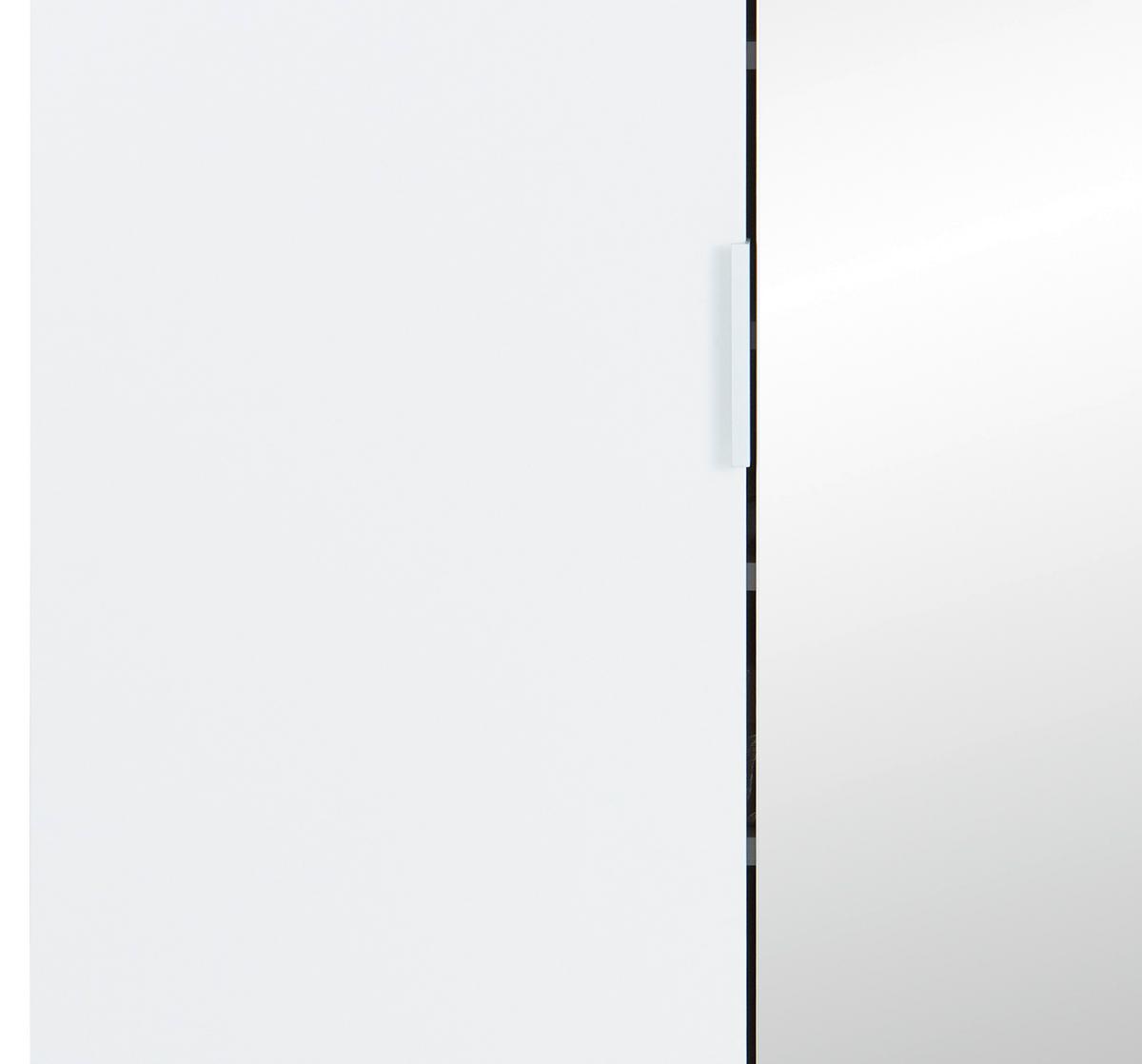 Schuhschrank Weiß Mit Spiegeltür B: 80 Cm - Weiß, MODERN, Holzwerkstoff (80/190/38cm)