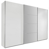 Schwebetürenschrank m. Spiegel 270cm Ernie, Alpinweiß Dekor - Weiß, MODERN, Glas/Holzwerkstoff (270/210/65cm)