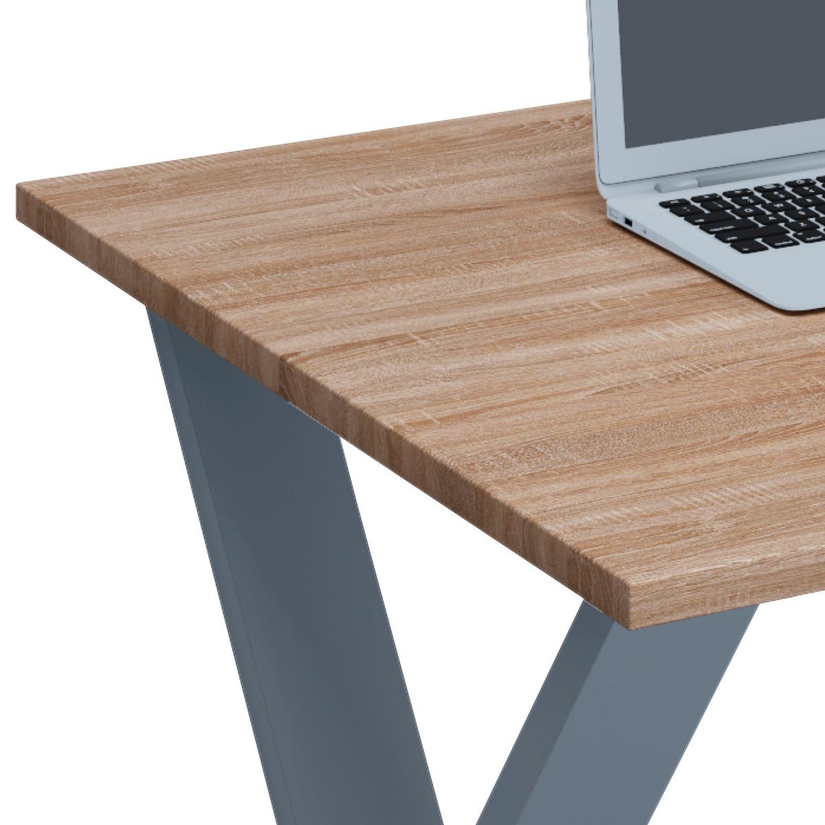 Schreibtisch Lona Sonoma Eiche B: 80 Cm - Silberfarben/Sonoma Eiche, MODERN, Holzwerkstoff/Metall (110/80/76cm) - MID.YOU