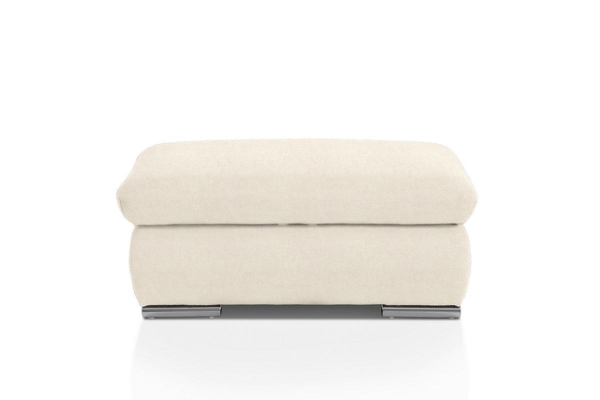 Polsterhocker Isona Creme Chenille - Chromfarben/Creme, Design, Textil (101/45/74cm) - Livetastic