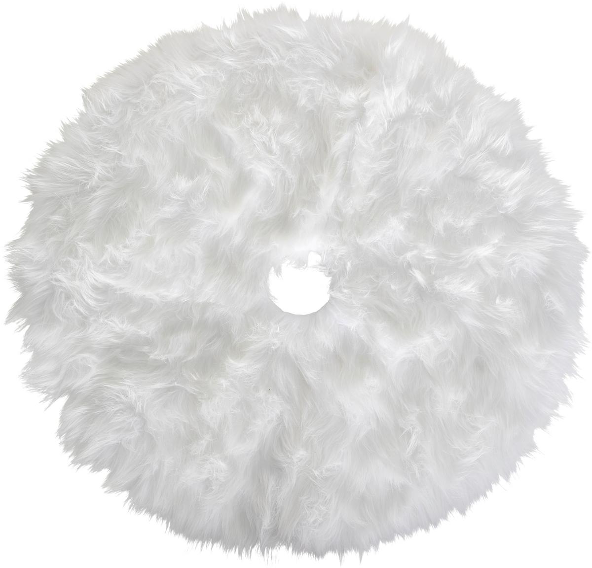 Christbaumdecke Synthetikfaser Weiß Uni-Motiv Rund - Weiß, Basics, Textil (80cm) - James Wood