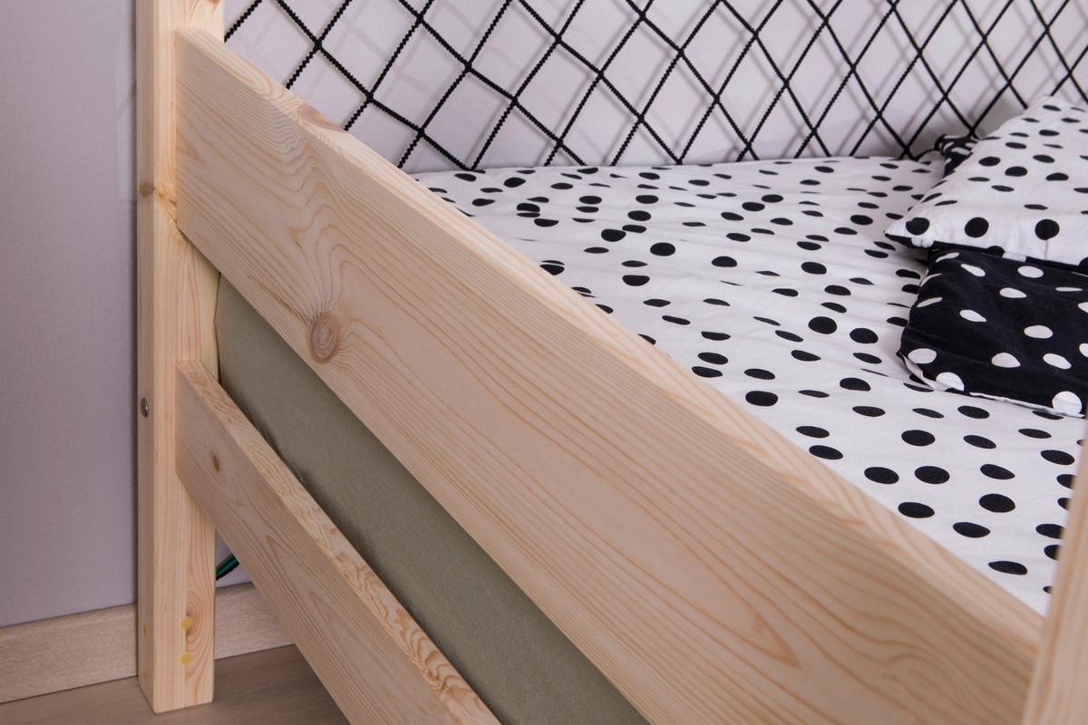 Bodenbett Mit Matratze 90x200 Cm Naturfarben - Naturfarben, MODERN, Holz/Textil (90/200cm) - MID.YOU