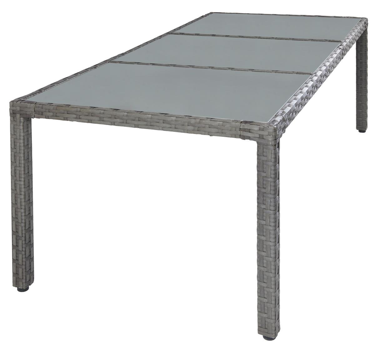 Gartengarnitur 7-teilig Eva Kunststoff/glas Mit Kissen - Braun/Grau, MODERN, Glas/Kunststoff - Luca Bessoni