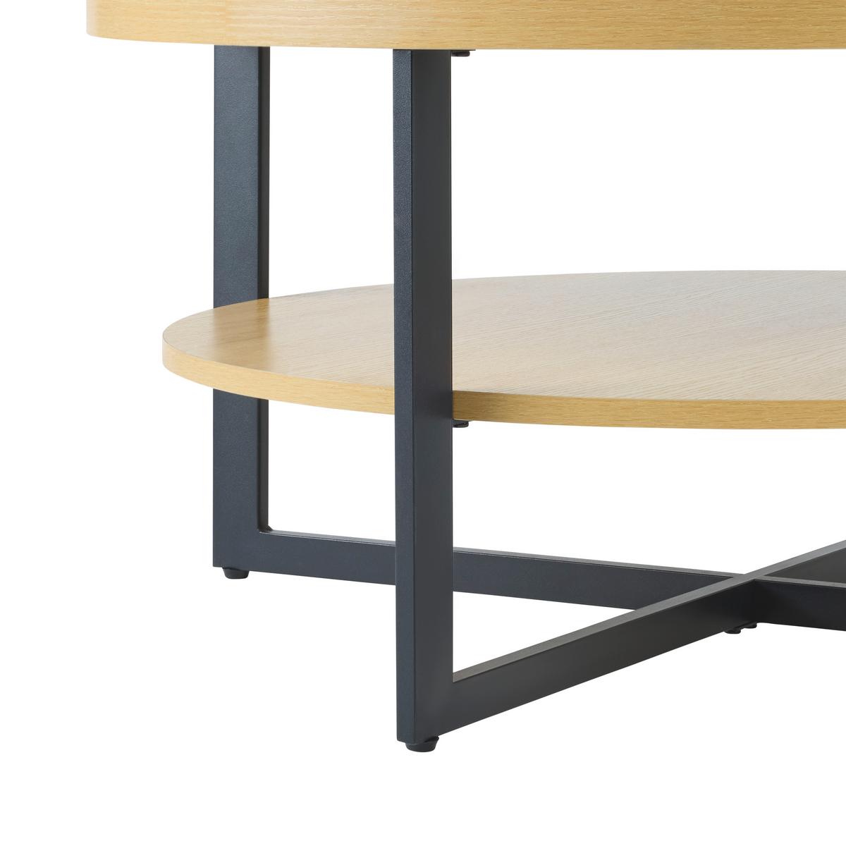 KONFERENČNÍ STOLEK RONDO - černá/dub artisan, Konvenční, kov/kompozitní dřevo (80/80/40cm) - Mömax