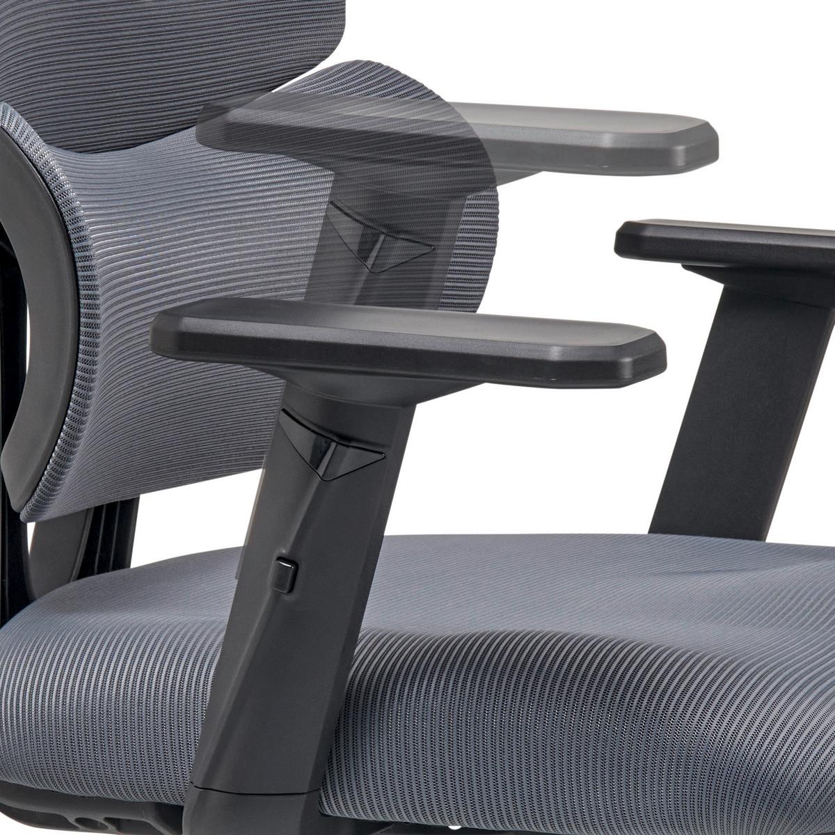 Drehstuhl Parma - Schwarz/Grau, MODERN, Kunststoff/Textil (65/115-123/68cm) - Livetastic