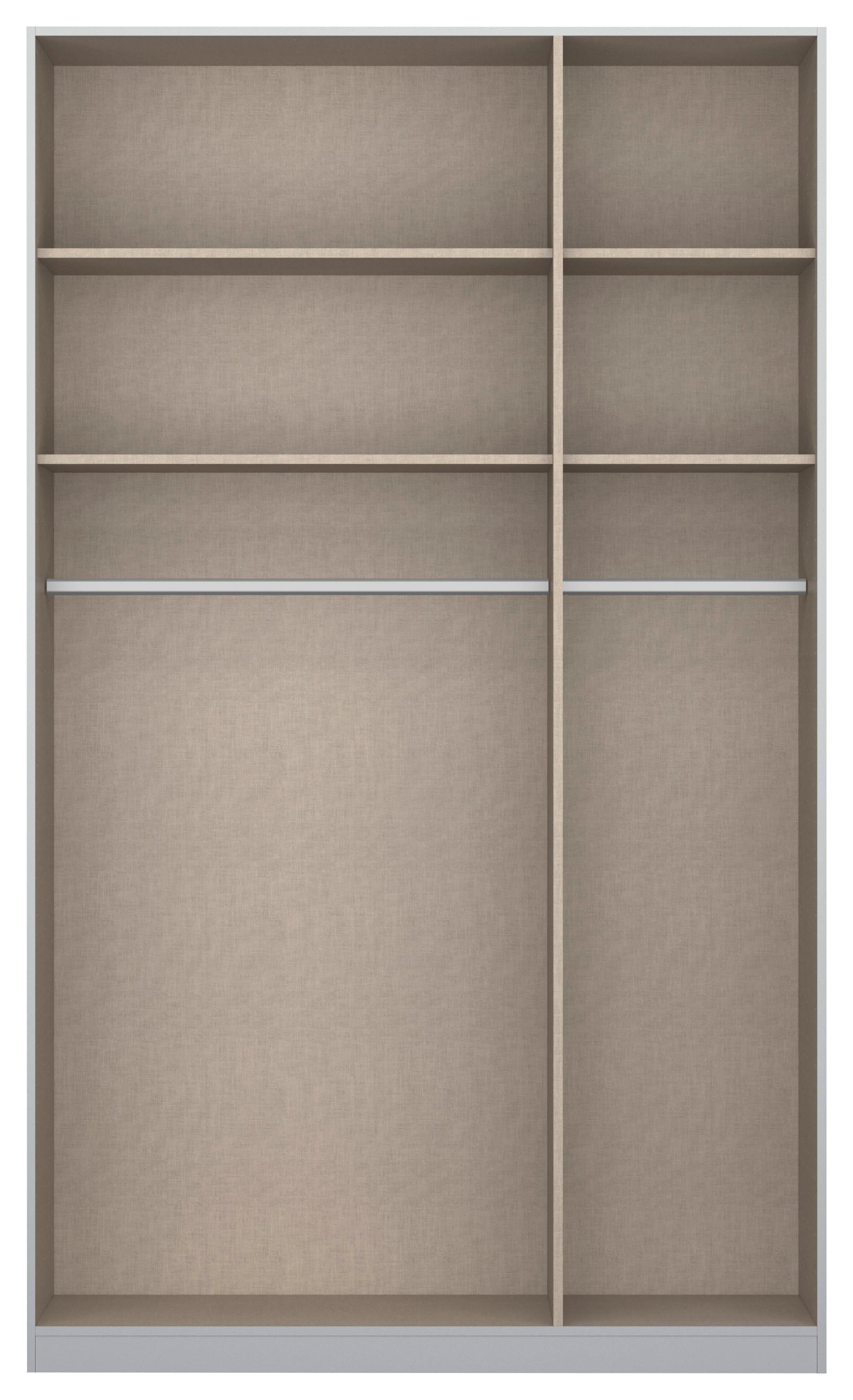 Drehtürenschrank Mit Spiegel 136 Cm Alabama Extra Hellgrau - Silberfarben/Hellgrau, MODERN, Holzwerkstoff (136/229/54cm)