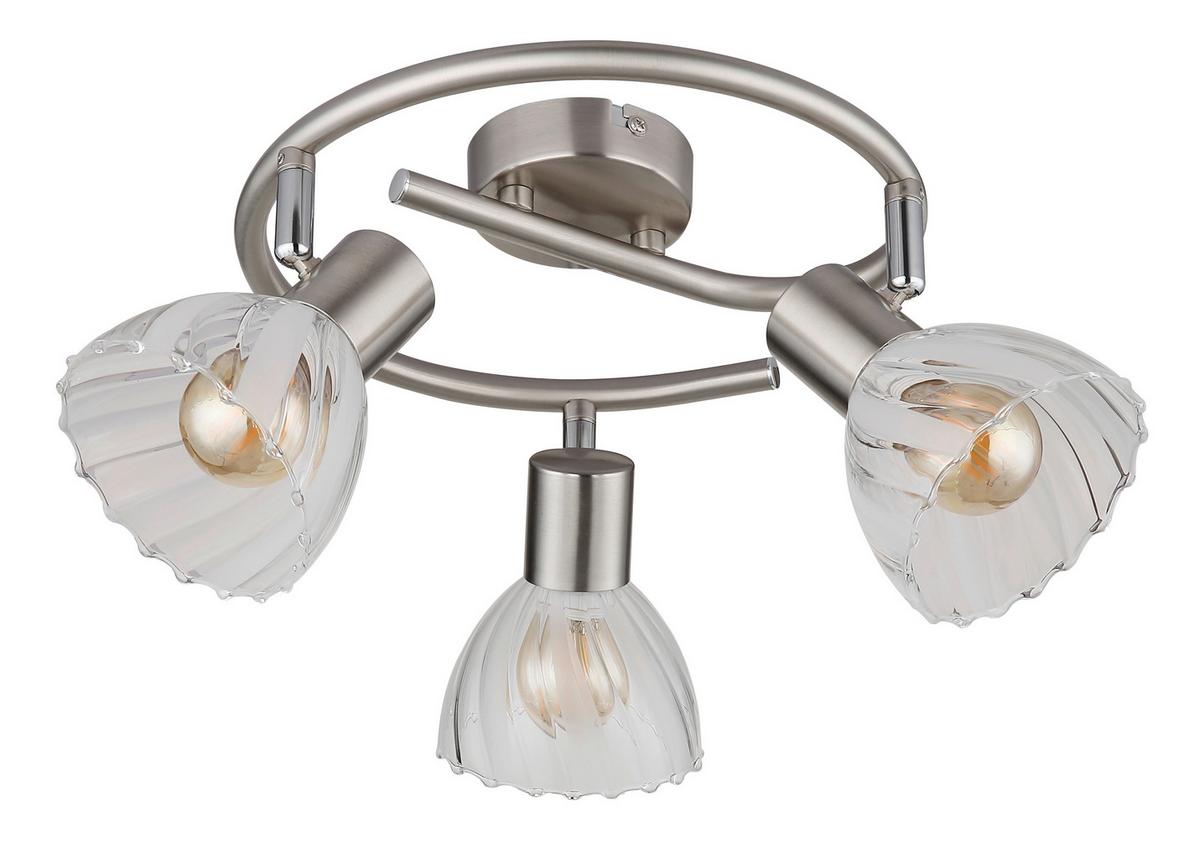 Strahler Zachery Nickelfarben D: 46 cm - Nickelfarben, KONVENTIONELL, Glas/Metall (46/19cm) - Globo